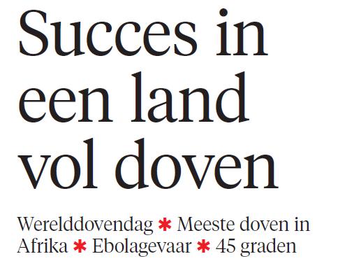 Article dans le journal Noord Hollands Dagblad
